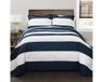 Lush Decor Quilt gestreept patroon 2 stuk beddengoed set, marine en wit, twin