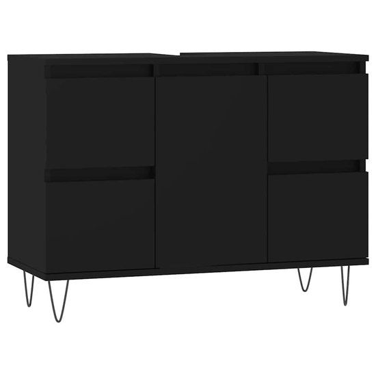 vidaXL Badkamerkast 80x33x60 cm bewerkt hout zwart
