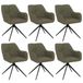 Mendler Set van 6 eetkamerstoelen HWC-O47 met armleuningen, draaibaar, automatische terugkeer, stof/textiel (270 g/m²), groen