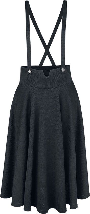 Voodoo Vixen Toyin Herringbone Overall Dames Midirok - zwart - L