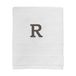 Avanti Linens Monogram geborduurde handdoek, 100% katoen, R, wit/grijs, R
