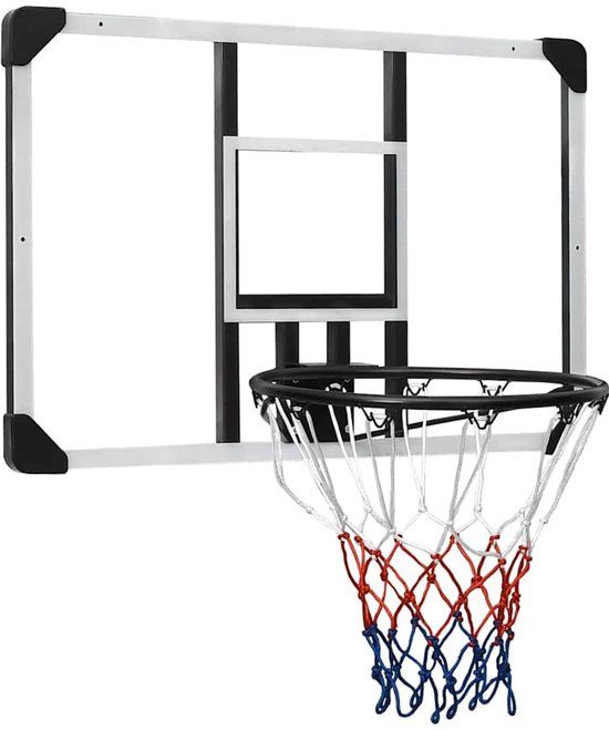 vidaXL Basketbalbord - 90x60x2,5 cm - Polycarbonaat - Transparant