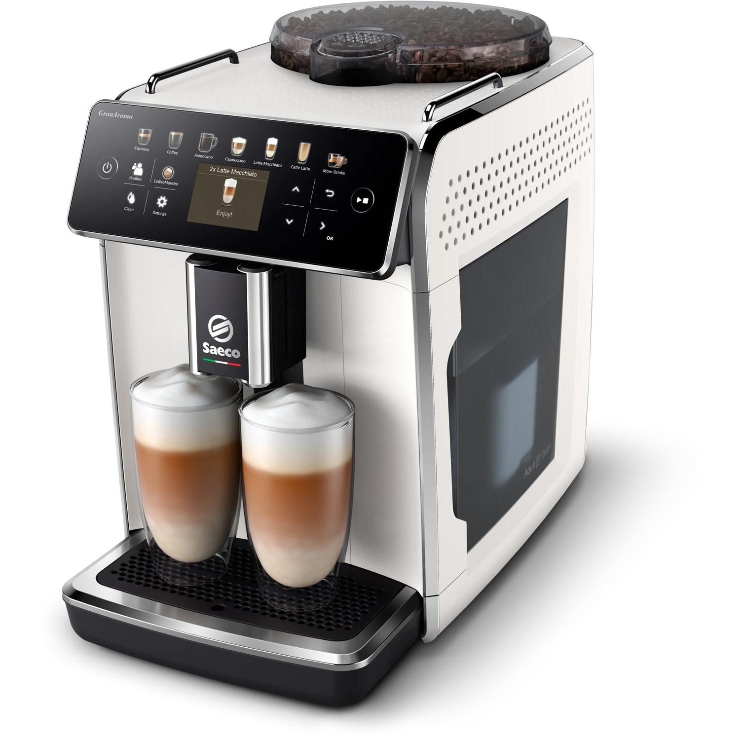 Saeco GranAroma SM6580/20 - Volautomatisch Espressoapparaat - 14 Dranken - Zwart/Wit