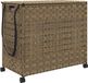 vidaXL Wasmand op wielen 66x35x60 cm rattan