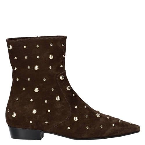 Babouche G-Lux-2 suède laarzen met studs - donkerbruin