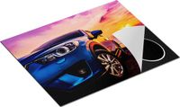 Chefcare Inductie Beschermer Blauwe Sportwagen Auto bij Zonsondergang - 65x52 cm
