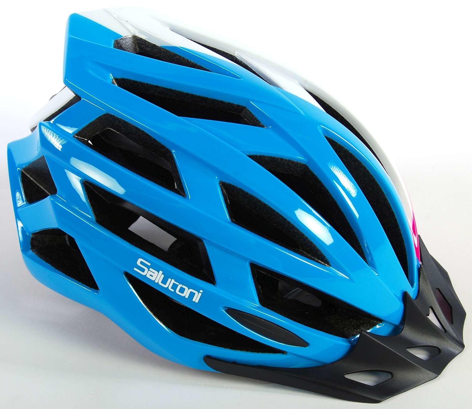 Salutoni Dames Fietshelm Blauw Wit Roze 58-61 cm