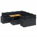 vidaXL Loungeset 9-delig met Kussens Poly Rotan Zwart