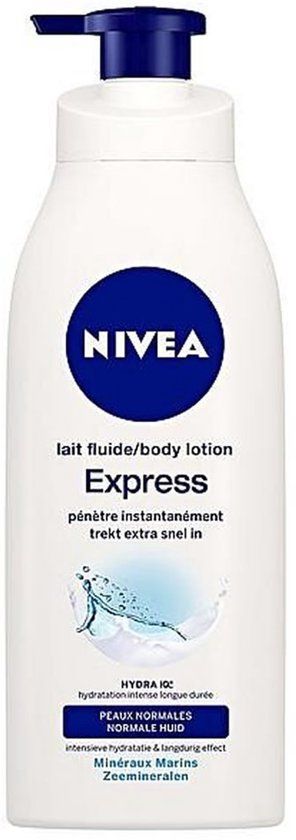 NIVEA Express Hydraterende Bodylotion – 400 ml – Met Zee Mineralen – Voor Normale Huid – Trekt Snel In – 24u Zachte & Gladde Huid
