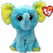 Ty Beanie Boos Trunkles de Blauwe Olifant Pluche - 15 cm