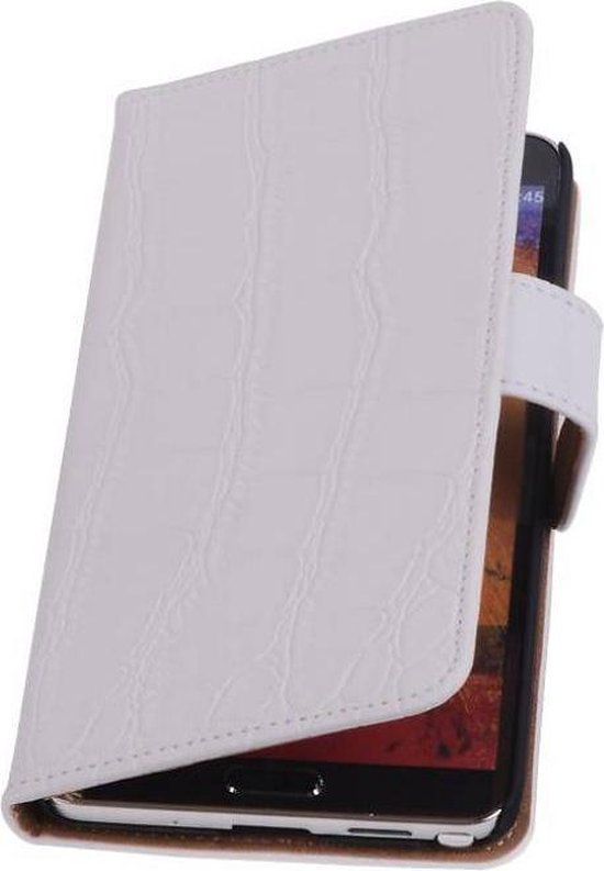 BAOHU Croco Bookstyle Wallet Case - Samsung Galaxy Note 3 N9000 - White