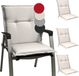 Beautissu Base NL Set de 4 coussins de chaise de jardin dossier bas 100x50x6 cm Naturel