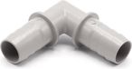 PRE-WASH Hose drain connector angled, 19mm to 22mm, ABS plastic