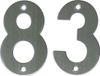 AMIG Huisnummer 83 - massief Inox RVS - 10cm - zilver