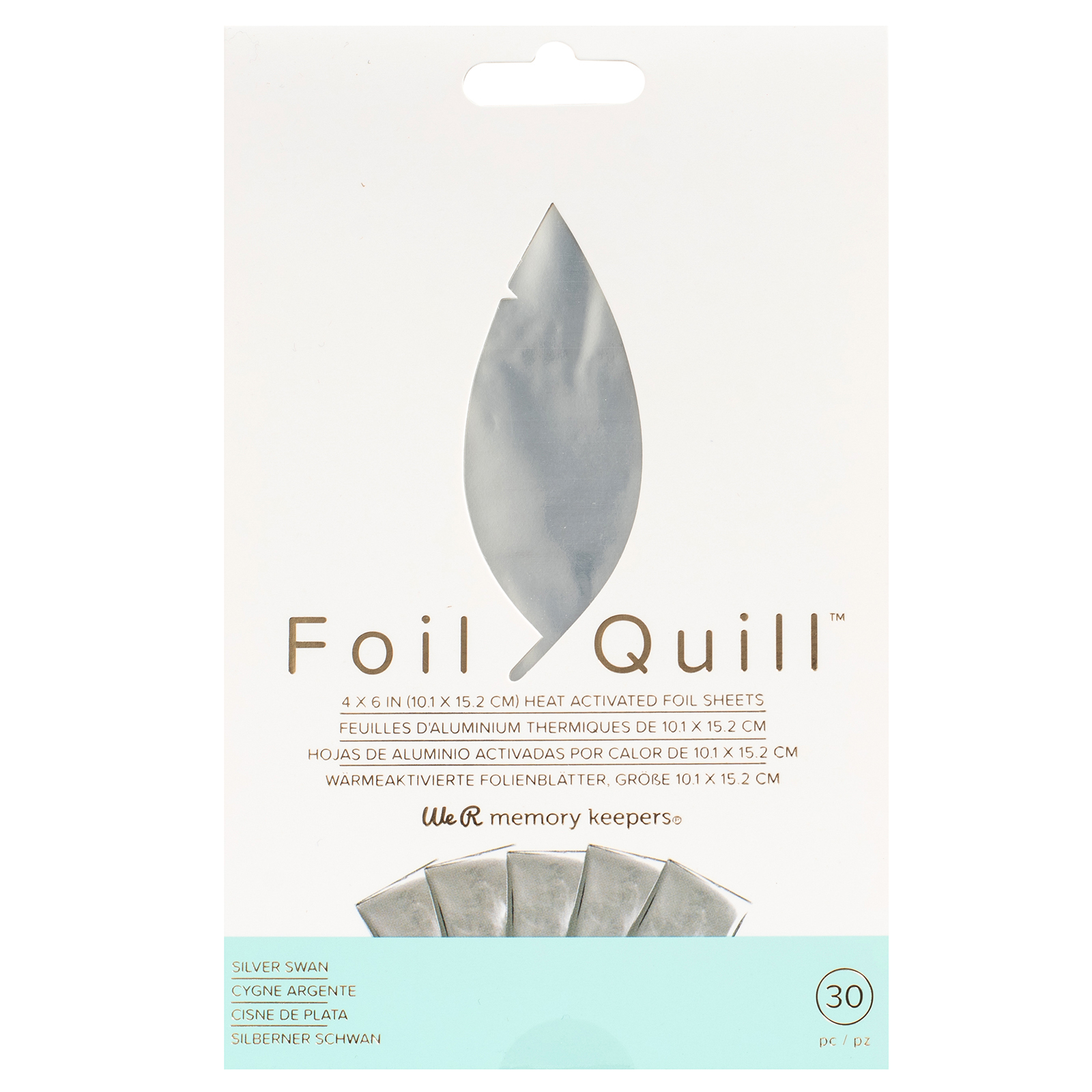 We R Memory Keepers 4 x 6 foil – silver swan – 30 pack