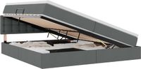 vidaXL Opbergbed met matras Donkergrijs fluweel 200 x 200 cm