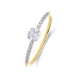 Lucardi Dames 14 karaat geelgouden ring met lab grown diamant 0,325ct