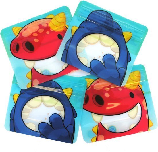 Nom Nom Kids herbruikbare snackzakjes set van 4 monsters