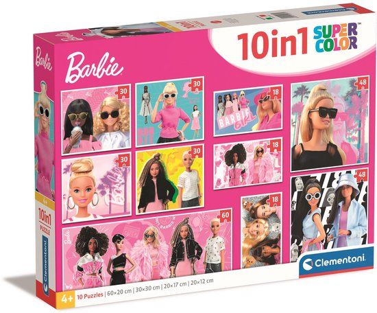 Clementoni Kinderpuzzel 10 in 1 Barbie