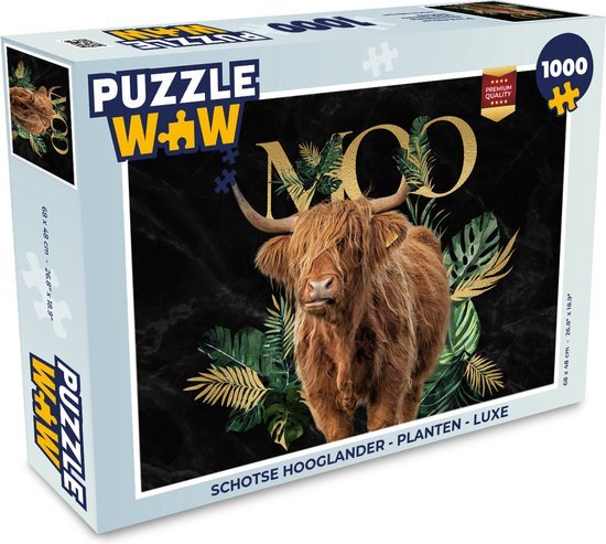 MuchoWow Puzzel Schotse hooglander - Planten - Luxe - Legpuzzel - Puzzel 1000 stukjes volwassenen