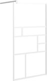vidaXL Inloopdouchewand - 100x195 cm - ESG-glas - wit