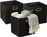 5Five Opbergmandjes - 3x - Zwart - Polyester - 29 liter - 31 x 31 x 31 cm