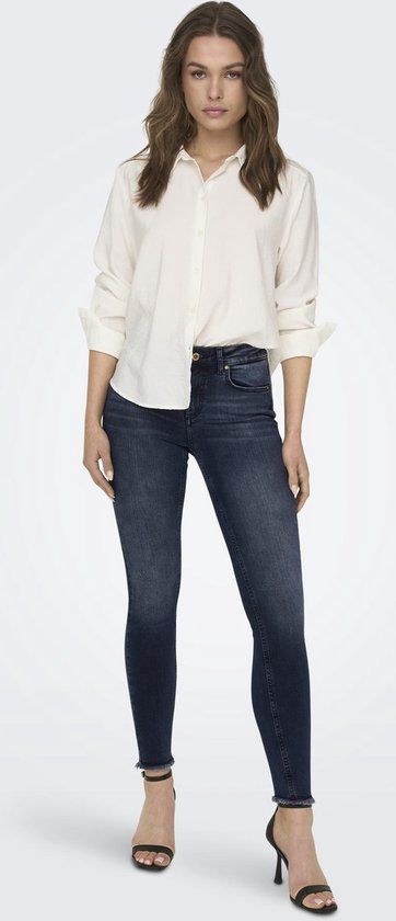 ONLY ONLBLUSH MID SK ANK RW REA409 NOOS Dames Jeans - Blue Black Denim - XL/32