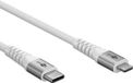 goobay USB-C naar Lightning 60 W / 1 m/flexibele textielkabel / 480 Mbits oplaadkabel USB C/Supersoft/snellaadkabel Apple Lightning kabel/USB type C stoffen kabel/wit / 74519