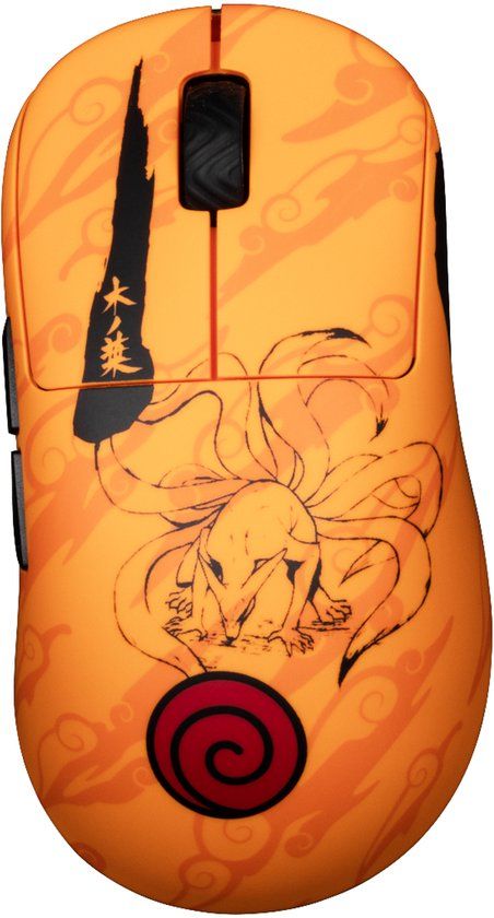 Konix Naruto 80389000014 Gamen Rechtshandig RF Wireless + USB Type-C 26000 DPI Oranje Muis