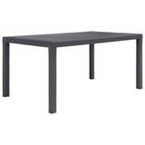 vidaXL Tuintafel Bruin Kunststof Rattan-look 150x90x72 cm