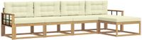 vidaXL - Bank loungeset - Wit en crème - Polyester