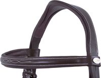 QHP Hoofdstel Luxury Stitched Donkerbruin - Shetlander