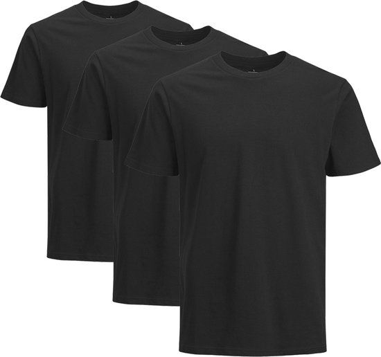 Jack & Jones 3-Pack O-Neck T-Shirts - Black - Men's XL