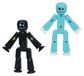StikBot Dubbelpak - Animación stop-motion - 2 figuras - Bleu Glace et Noir Solide Scintillant