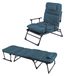 Mojawo Chaise longue 2-en-1 | chaise longue | chaise longue | lit d'appoint | fauteuil relax | fauteuil de repos avec rembourrage et coussin, couleurs : bleu foncé