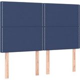 Tête de lit bleu 144x5x118/128 cm tissu