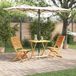 Maison Exclusive Klapp Bistro Set 3 Pc Marron Bois d'Acacia Massif