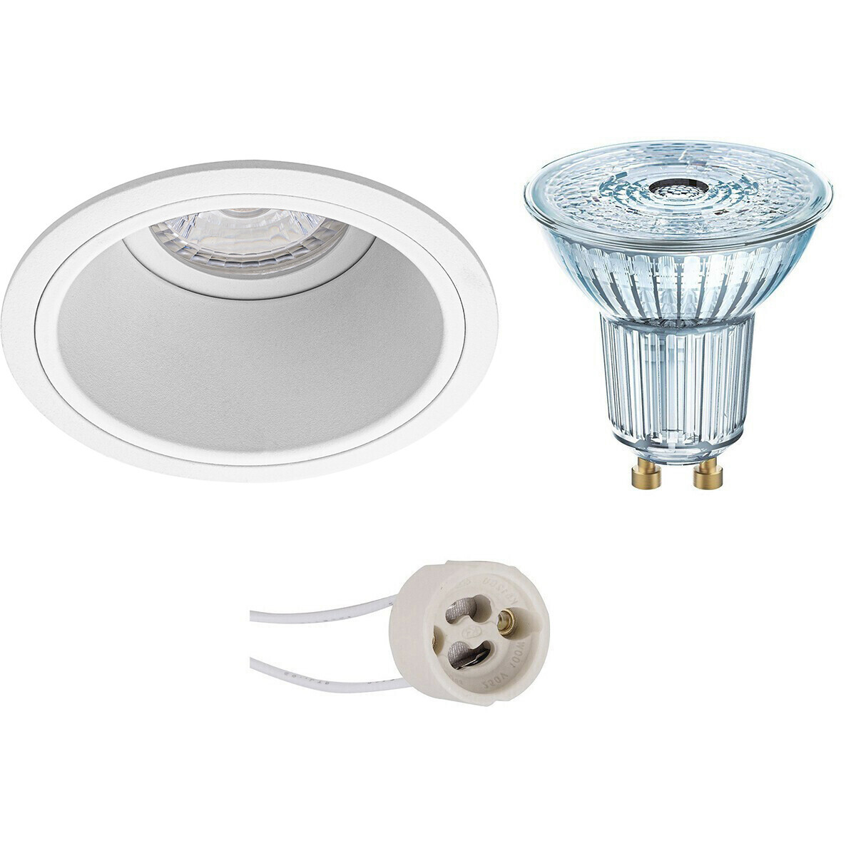 Osram Voordeelset - LED Spot Set - Parathom PAR16 940 36D - Pragmi Minko Pro - GU10 Fitting - Dimbaar - Inbouw Rond - Mat Wit - 3.7W - Natuurlijk Wit 4000K - Verdiept - Ã˜90mm