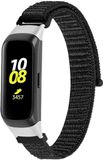 Strap-it Nylon Smartwatch bandje - Geschikt voor Samsung Galaxy Fit - Zwart