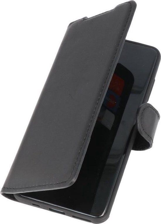 Merkloos Handmade Echt Lederen Book Case voor Samsung Galaxy S20 - Zwart