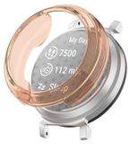 Wigento Garmin Hoogwaardige beschermende TPU horlogekast, transparant/roze, voor de Garmin Lily 2