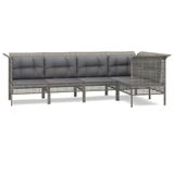 VidaXL 3187507 Loungeset Donkergrijs Polyester