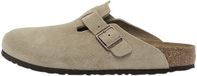 Birkenstock Boston Suède Pantoufles Senior Beige/Gris