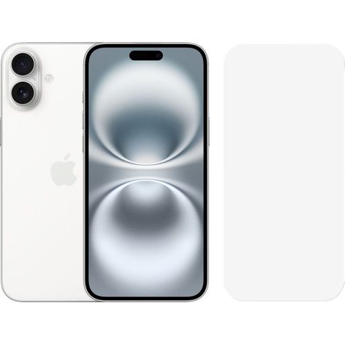 Apple iPhone 16 Plus 128GB Wit + BlueBuilt Screenprotector Glas