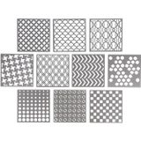 Creativ Company Art Stencil Grey Plastic 150x150x0.31mm 10 Pieces