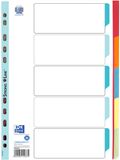 Oxford Strong-Line Kartonnen register voor DIN A4, blanco 1-5, 5-delig, A4 versterkt met kunststoffolie, rood, oranje, blauw, geel, groen