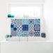 Azulejos 15 zelfklevende tegelstickers, mozaïek, wandtegels, badkamer en keuken, zelfklevend, Azulejos blauw, 10 x 10 cm, 15 stuks