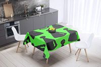 Bonamaison Tafelkleed, Anti-Mold, Sneldrogend, Waterdicht, 100% Polyester Tafellaken, Neon groene rook, 140 x 140 Cm