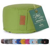#DoYourYoga - Yoga kussen - »Vishnu« - rond meditatiekussen met bio-organische boekweit schalen vulling - H:15cm, diam.30cm -lichtgroen