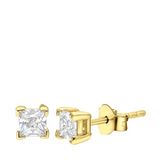 Lucardi Dames Goldplated oorbellen met zirkonia 4mm